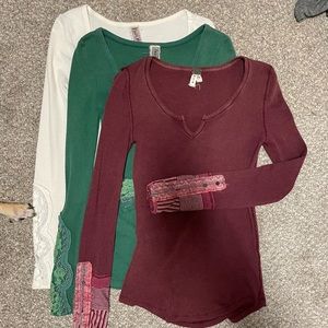 Free People Waffle Henley Shirts - $25 OBO each